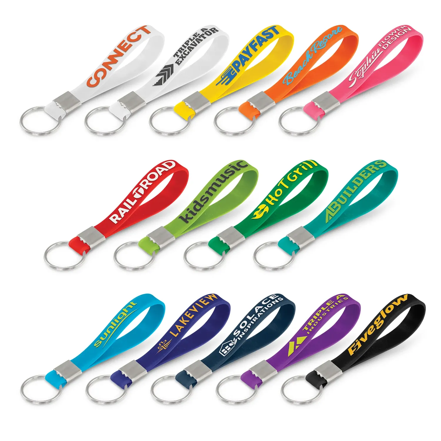 Hi Vis Key Rings Silicone Key Ring - Embossed | Promovision NZ