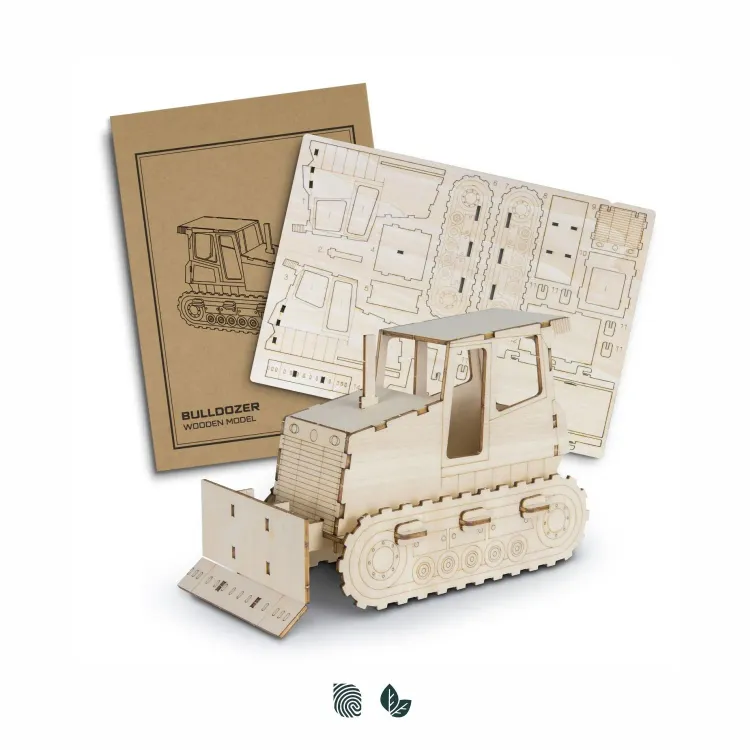 BRANDCRAFT Bulldozer Wooden Model