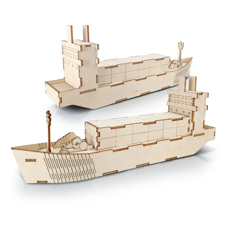 BRANDCRAFT Cargo Ship Wooden Model
