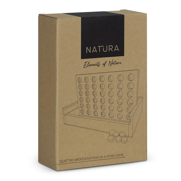 NATURA Quattro Wooden Four-in-a-Row Game