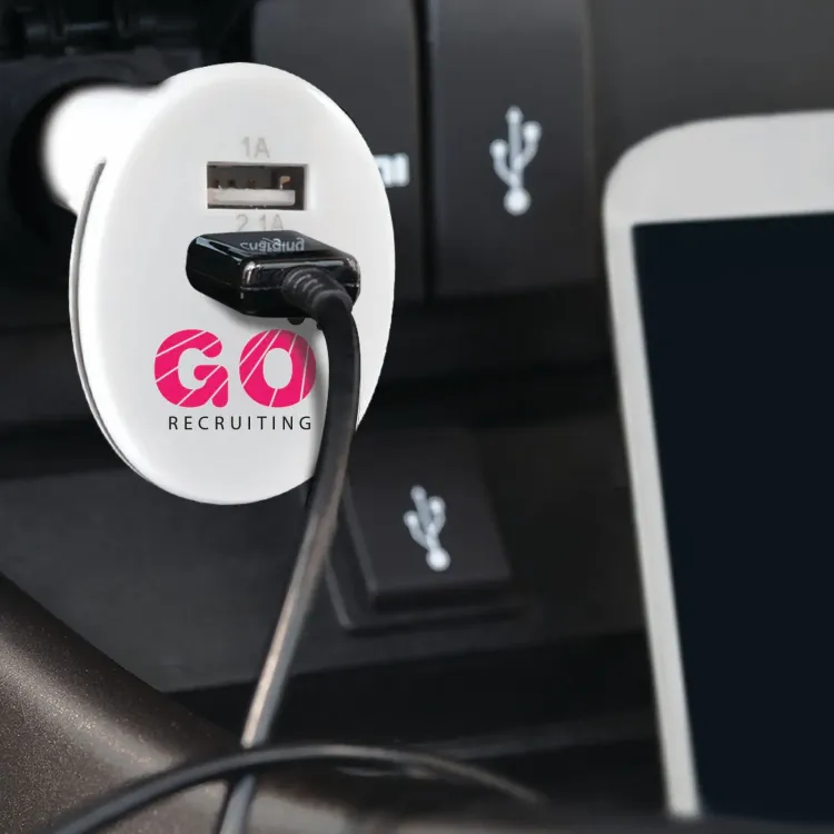 Monza Car Charger - In Use with Logo