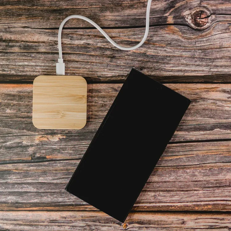 Arc Square Bamboo Wireless Charger - Lifestyle 2