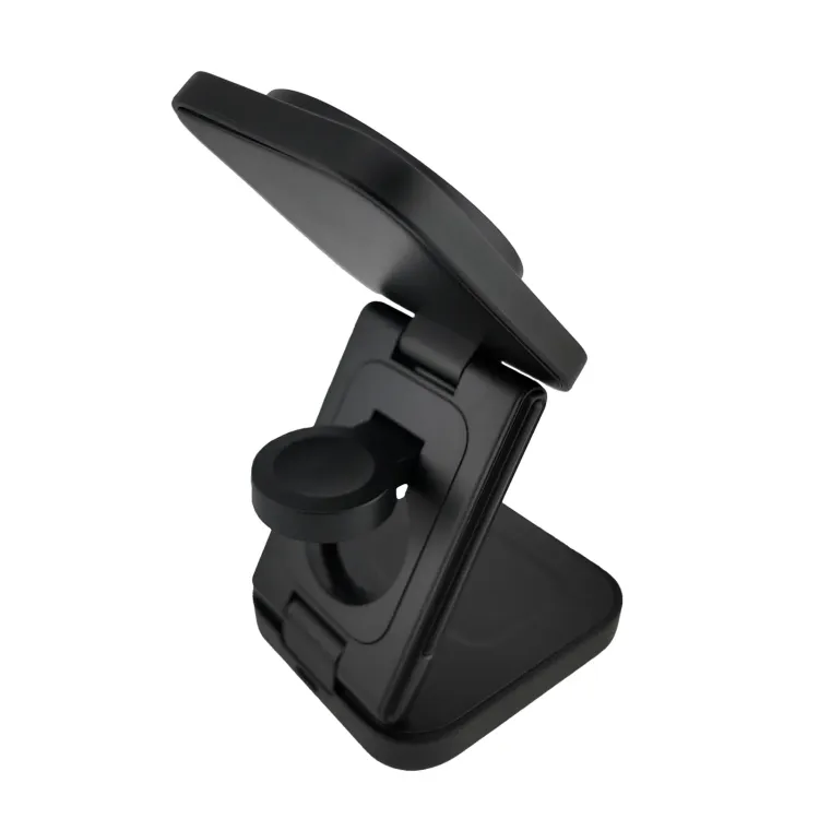 Spartan 3-in-1 Wireless Charger - Black Angle