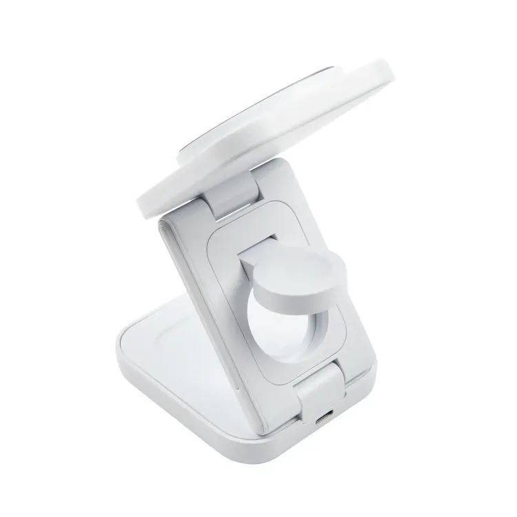 Spartan 3-in-1 Wireless Charger - White Back 1