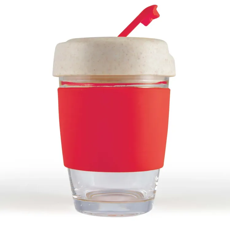 Vienna Eco Coffee Cup / Silicone Band - Red