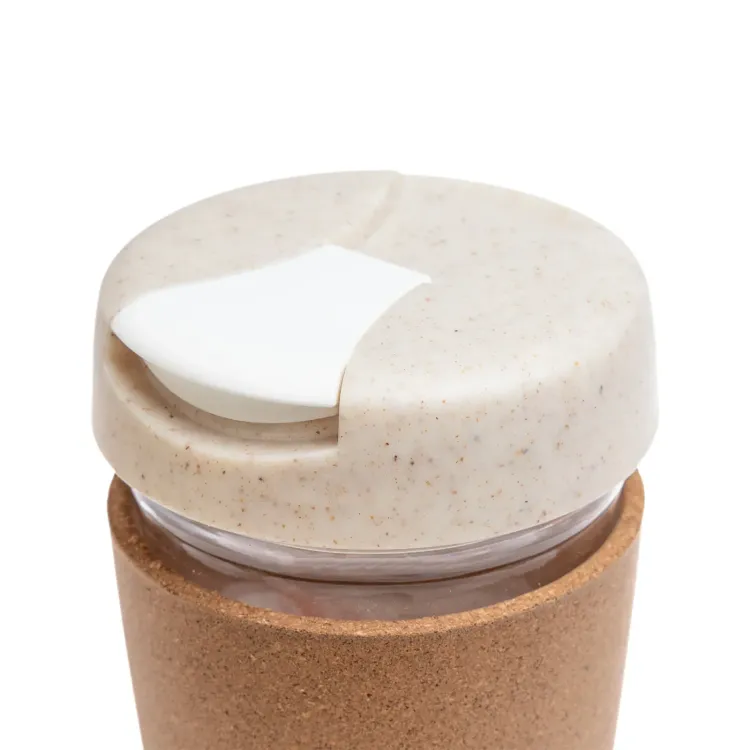 Vienna Eco Coffee Cup /  Cork Band - Lid Closed 2