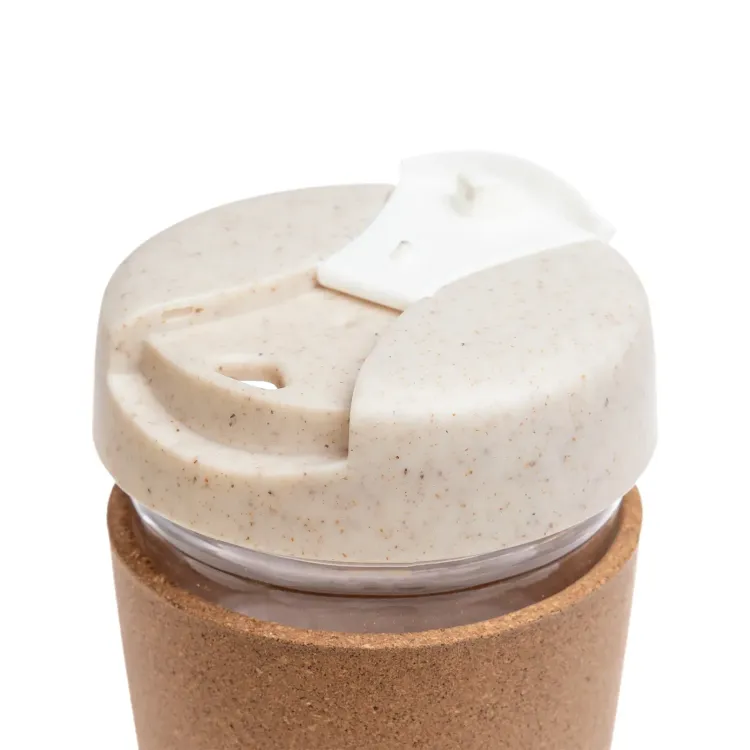 Vienna Eco Coffee Cup /  Cork Band - Lid Open 2