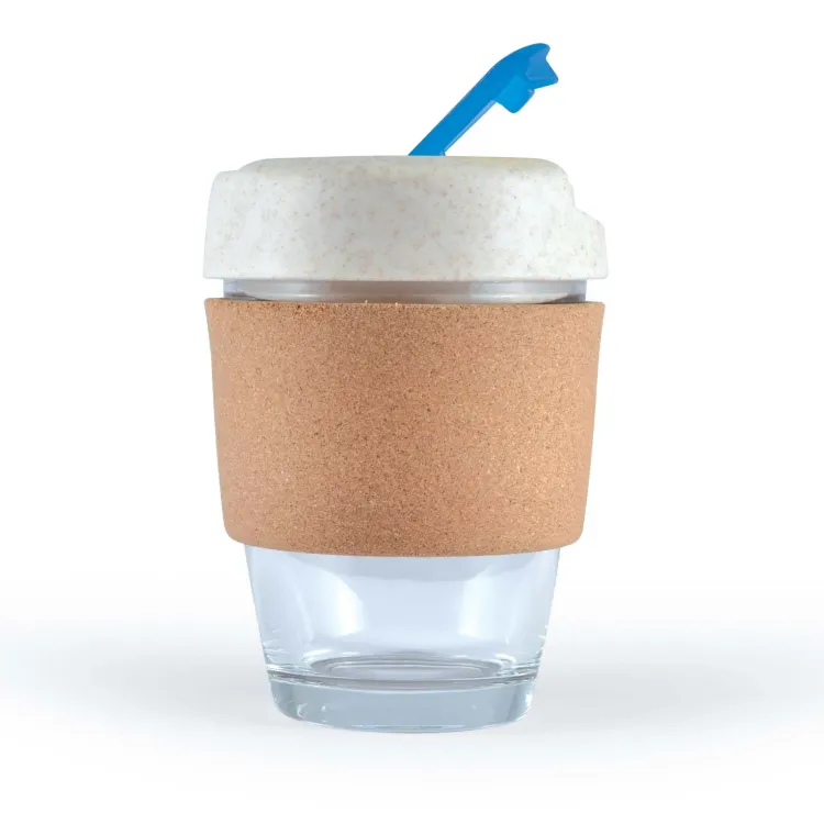 Vienna Eco Coffee Cup /  Cork Band - Light Blue