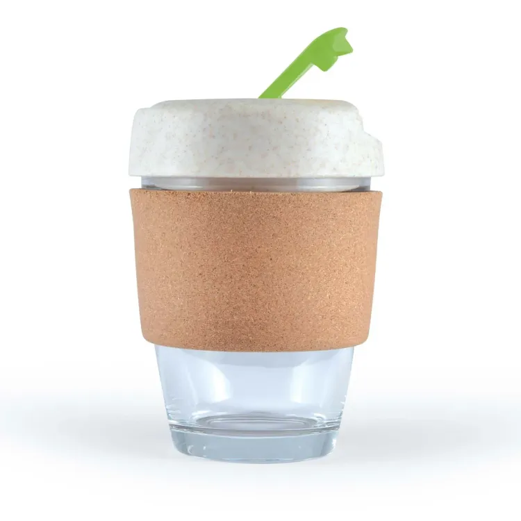 Vienna Eco Coffee Cup /  Cork Band - Light Green