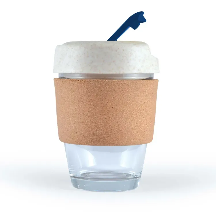 Vienna Eco Coffee Cup /  Cork Band - Navy Blue