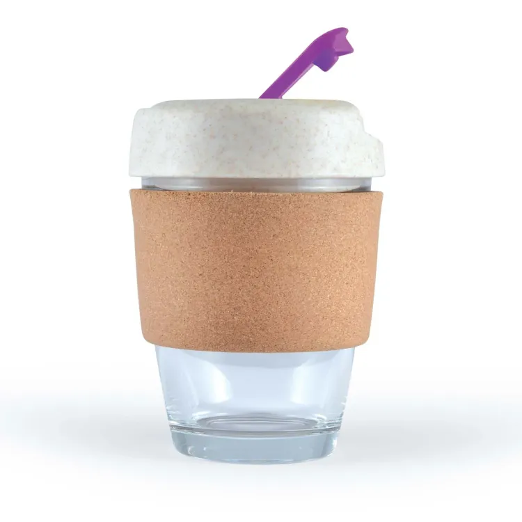 Vienna Eco Coffee Cup /  Cork Band - Purple