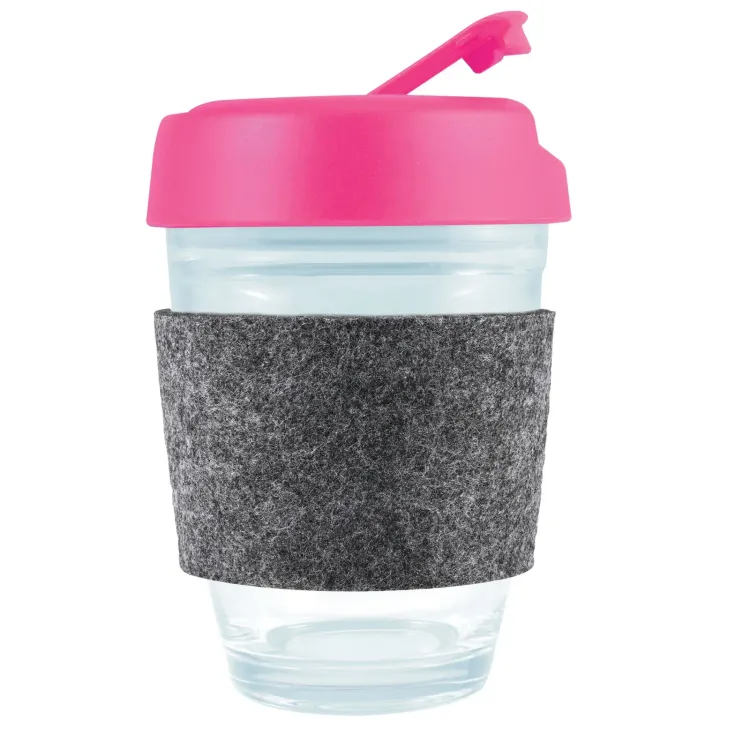 Vienna Coffee Cup / Flip Lid / RPET Band - Pink