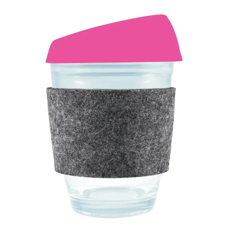 Vienna Coffee Cup / Silicone Lid / RPET Band - Pink