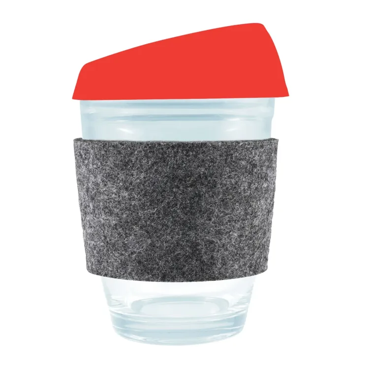 Vienna Coffee Cup / Silicone Lid / RPET Band - Red