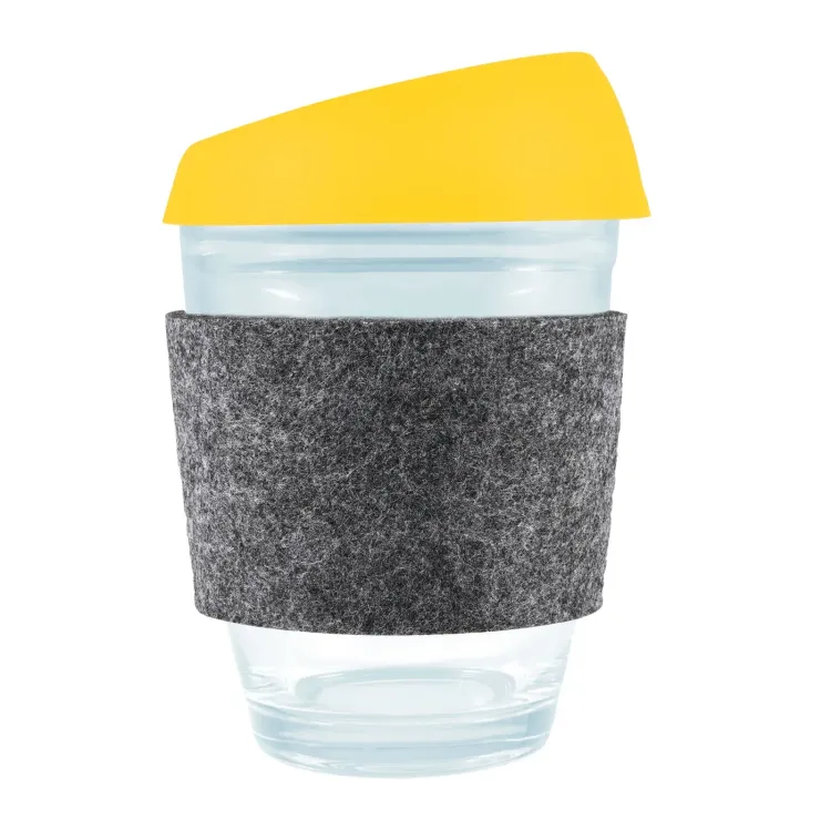 Vienna Coffee Cup / Silicone Lid / RPET Band - Yellow