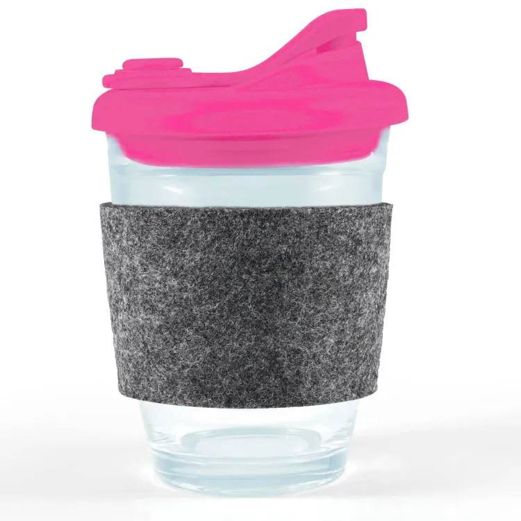 Vienna Coffee Cup / Snap Lid / RPET Band - Pink