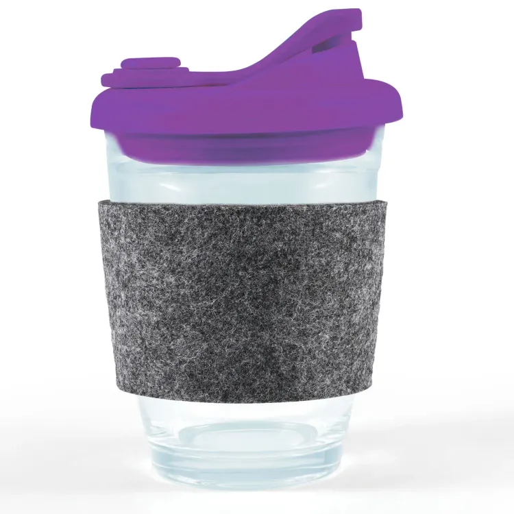 Vienna Coffee Cup / Snap Lid / RPET Band - Purple