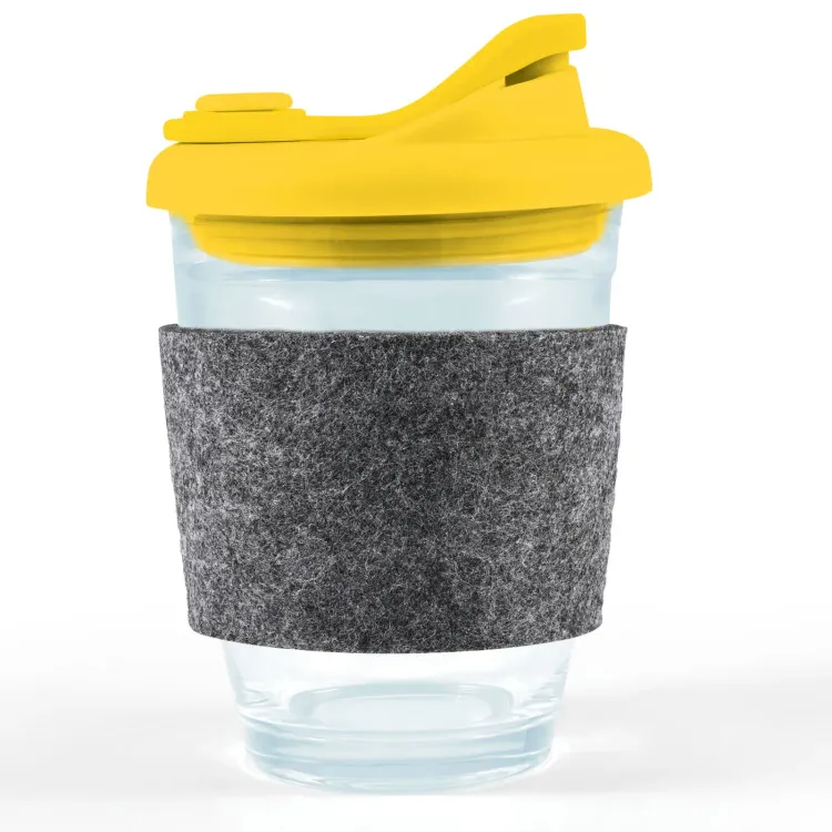 Vienna Coffee Cup / Snap Lid / RPET Band - Yellow