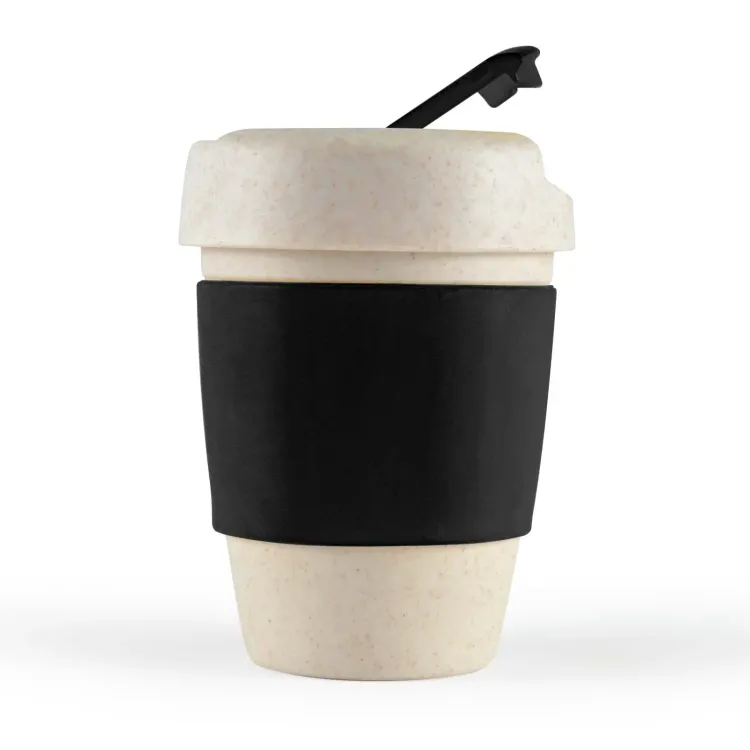 Kick Eco Coffee Cup / Silicone Band  - Black