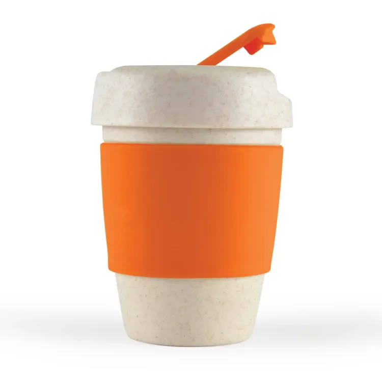 Kick Eco Coffee Cup / Silicone Band  - Orange