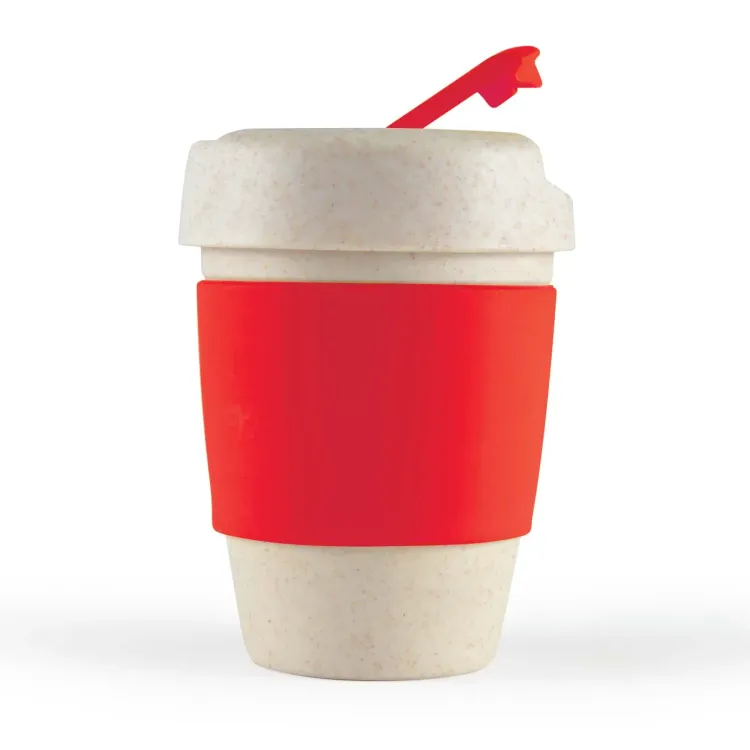 Kick Eco Coffee Cup / Silicone Band  - Red