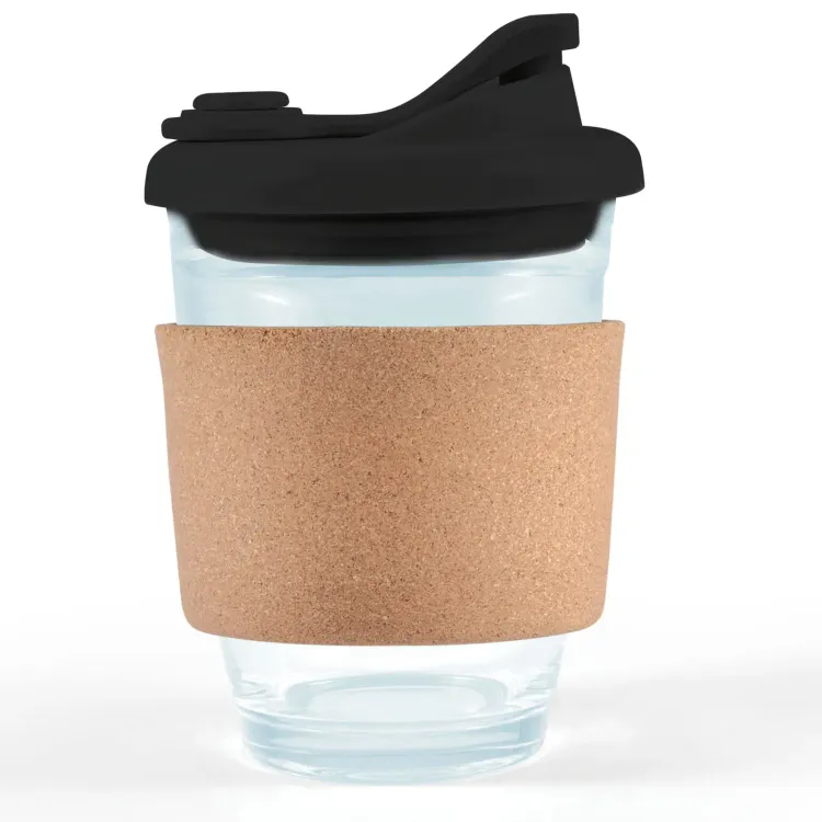 Vienna Coffee Cup / Snap Lid / Cork Band - Black