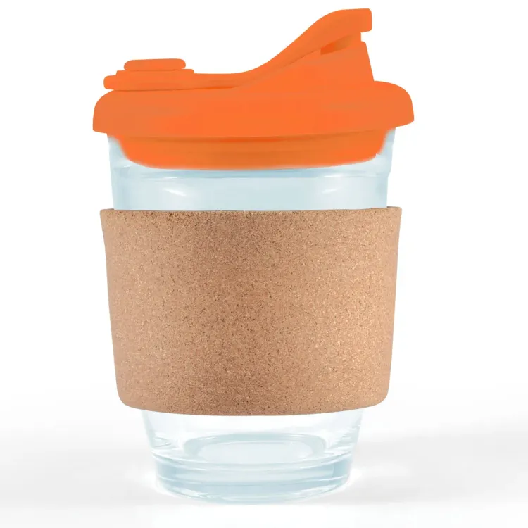 Vienna Coffee Cup / Snap Lid / Cork Band - Orange