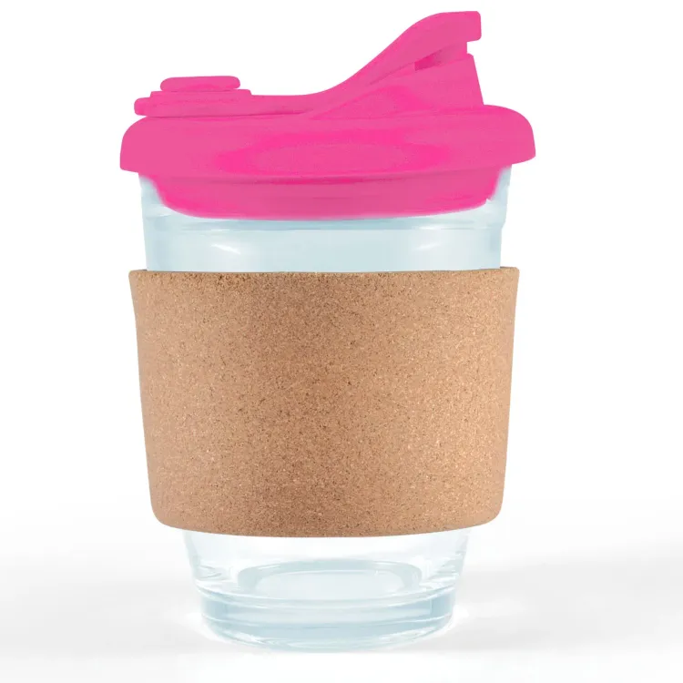 Vienna Coffee Cup / Snap Lid / Cork Band - Pink