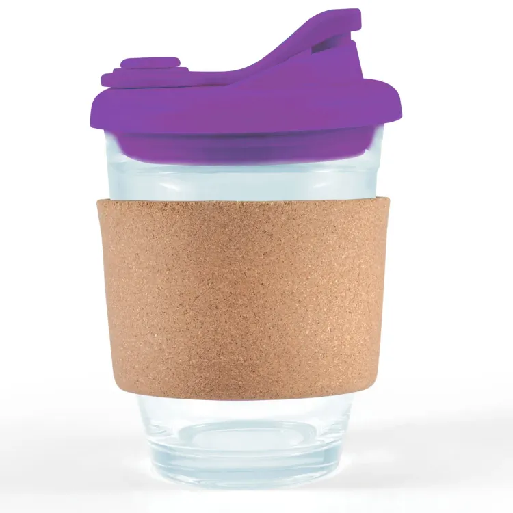 Vienna Coffee Cup / Snap Lid / Cork Band - Purple