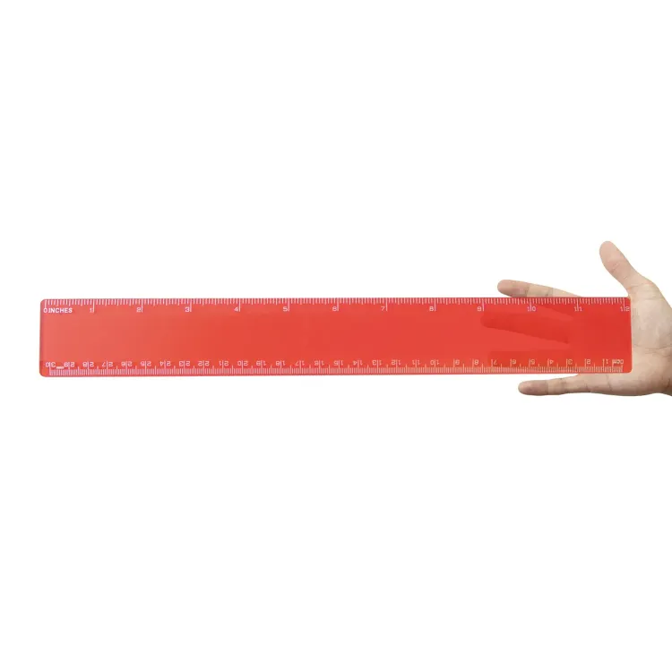 Transparent 30cm Ruler - Transparent Red