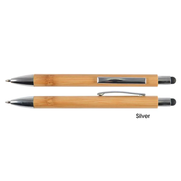Aspen Bamboo Pen / Stylus - Silver