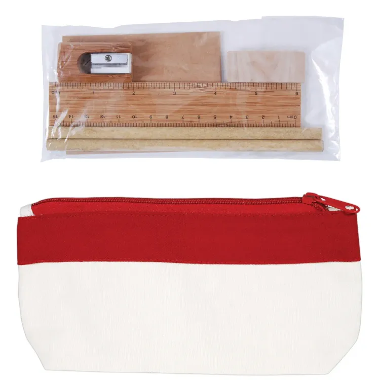 Oxford Stationery Set - Natural/Red