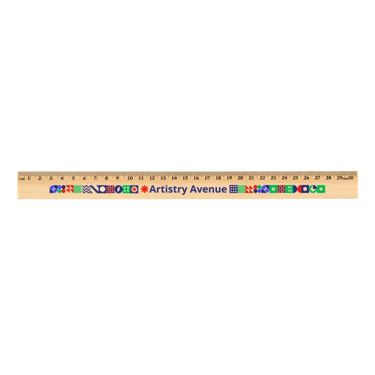Axis 30cm Wooden Ruler - Digital Print