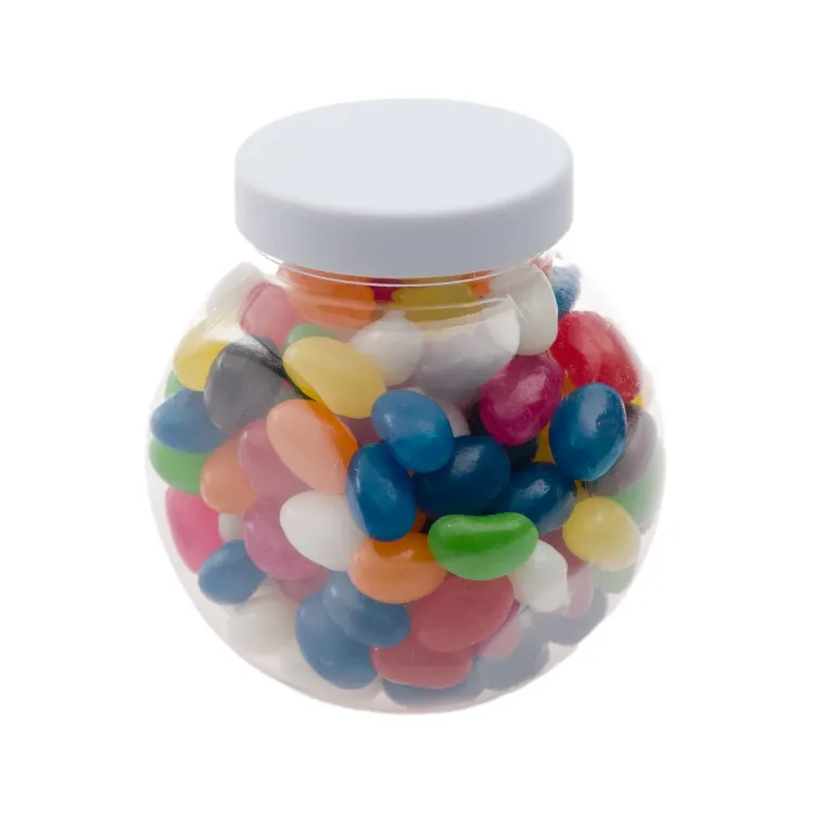 Assorted Colour Mini Jelly Beans in Container - Clear Assorted
