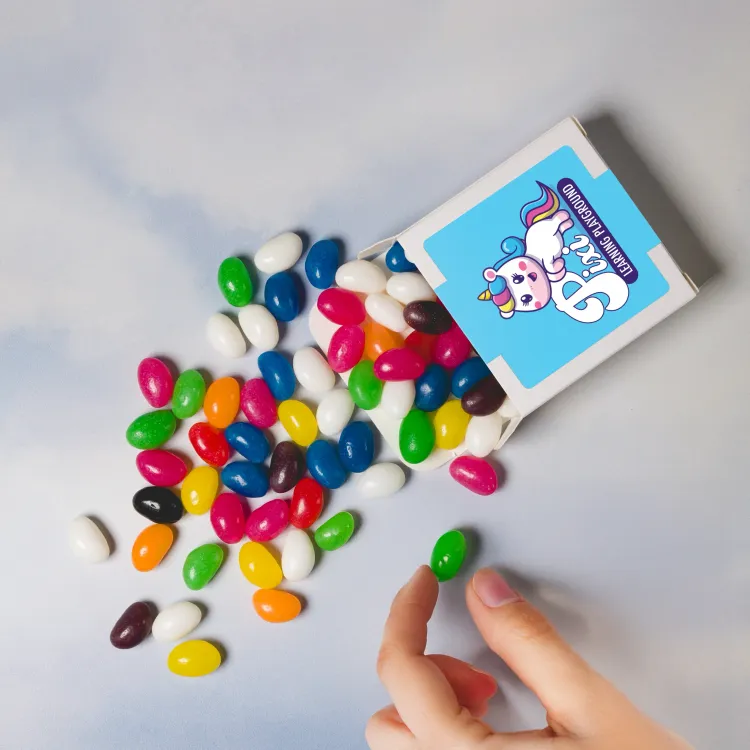 Assorted Colour Jelly Beans in 50g Box  - Assorted Colour Jelly Beans in 50g Box 