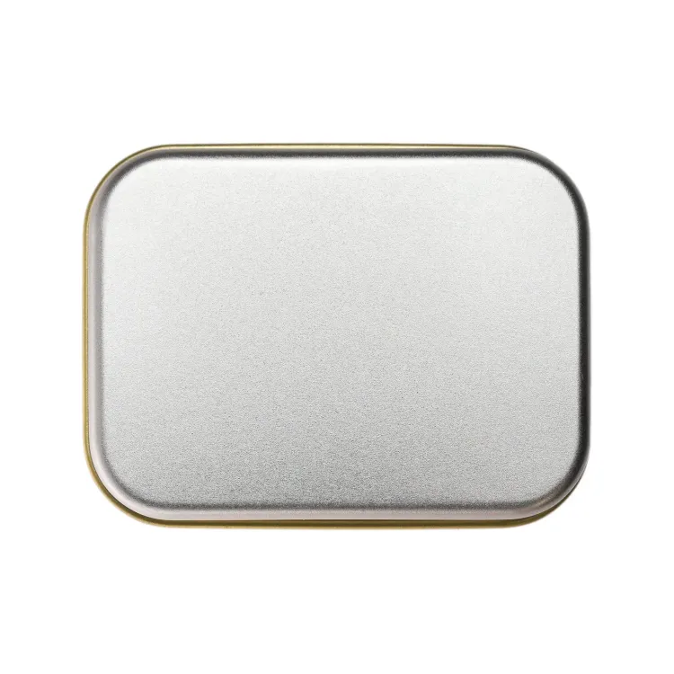 Silver Rectangular Tin - Lid