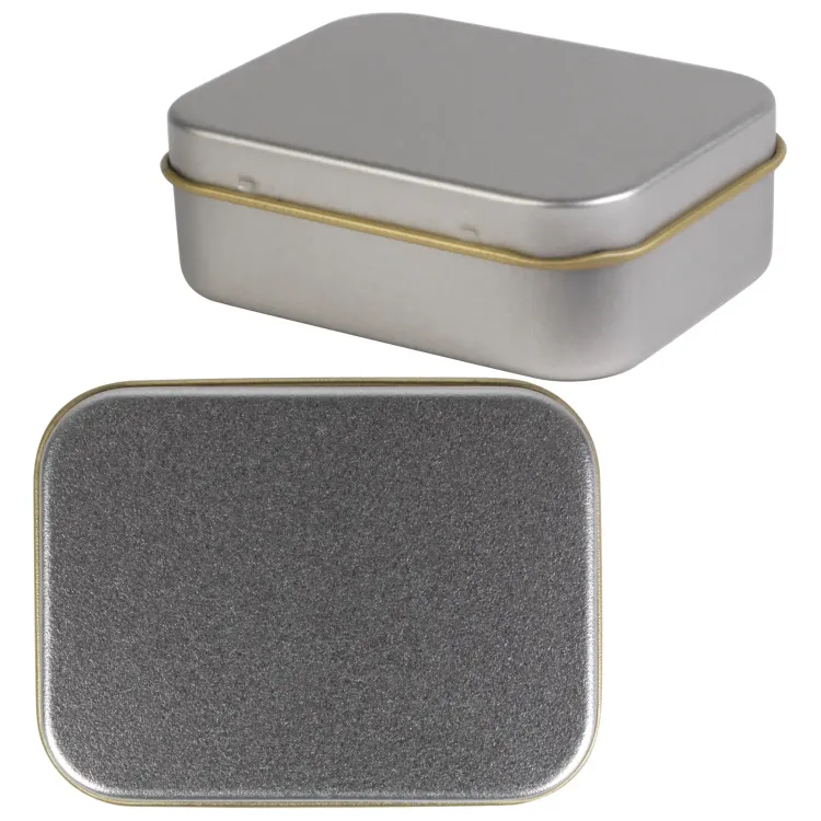 Silver Rectangular Tin - Silver
