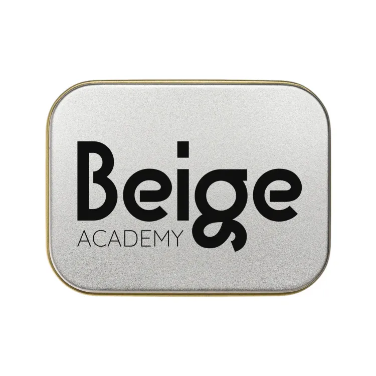 Assorted Colour Mini Jelly Beans in Silver Rectangular Tin - Pad Print