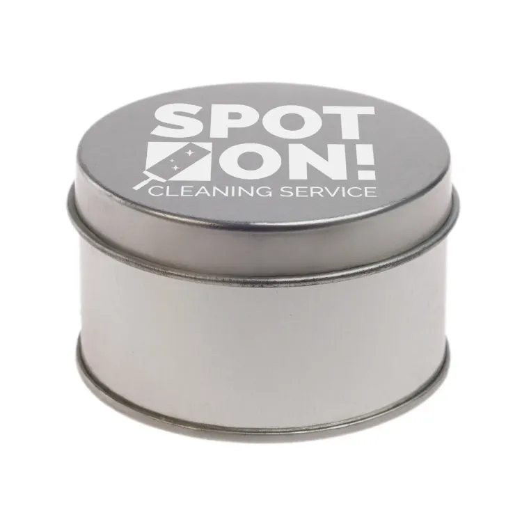 Assorted Colour Mini Jelly Beans in Silver Round Tin - Silver/Assorted