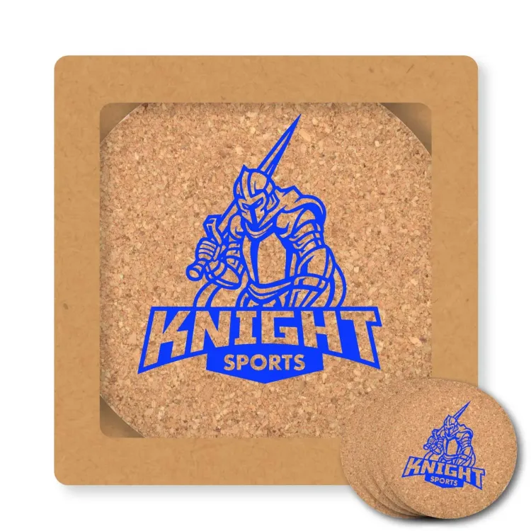 Villa Cork Round Coaster - Set of 4 - Villa Cork Round Coaster - Set of 4