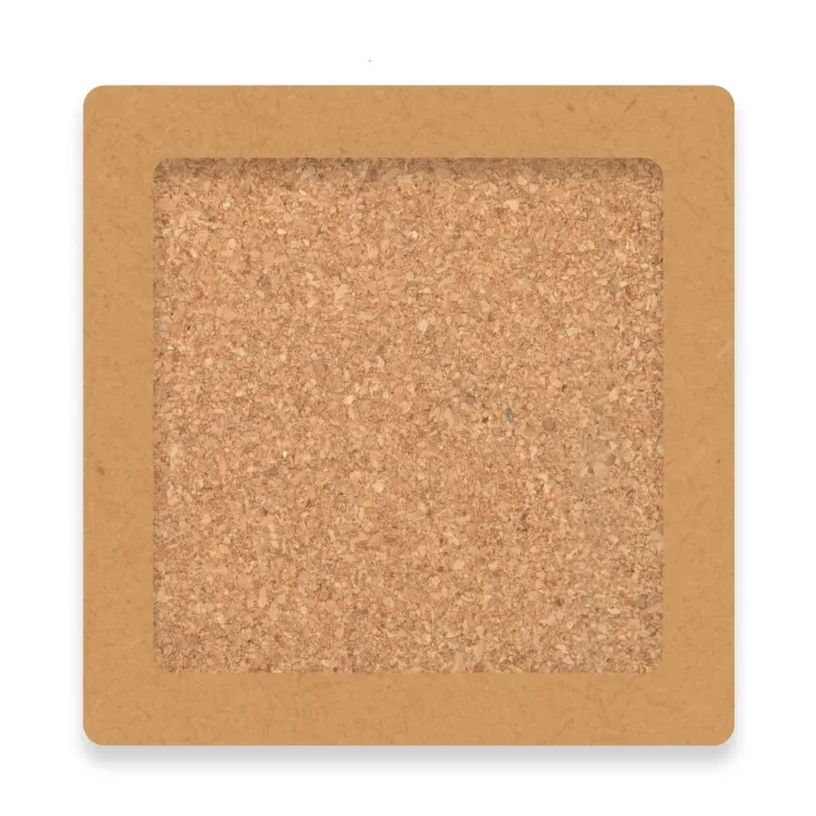 Villa Cork Square Coaster - Set of 4 - Cork/Cardboard