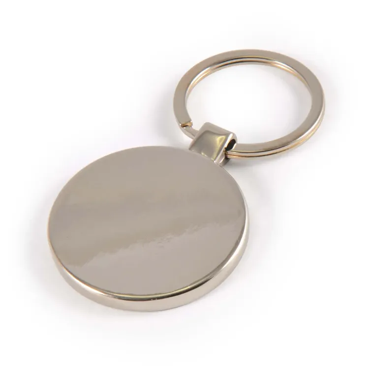 Circle Bamboo Zinc Keytag - Stainless Side