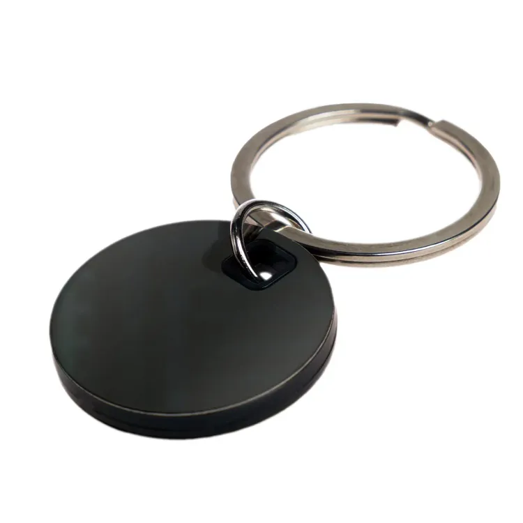 Circle Stainless Steel Keytag - Black 2