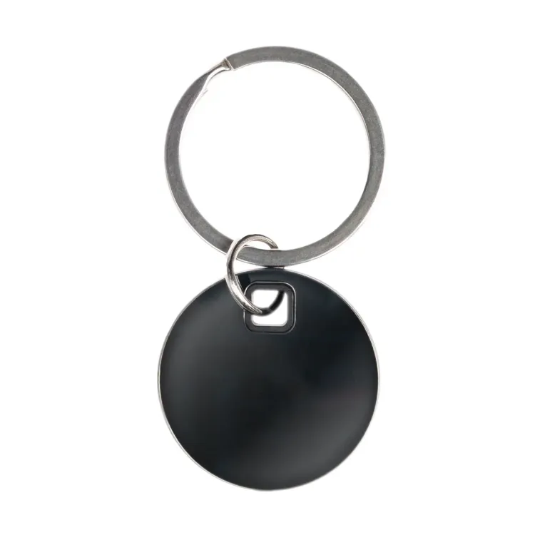 Circle Stainless Steel Keytag - Black