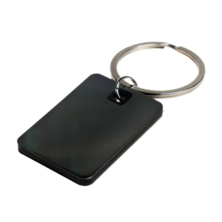 Rectangle Stainless Steel Keytag - Black 2
