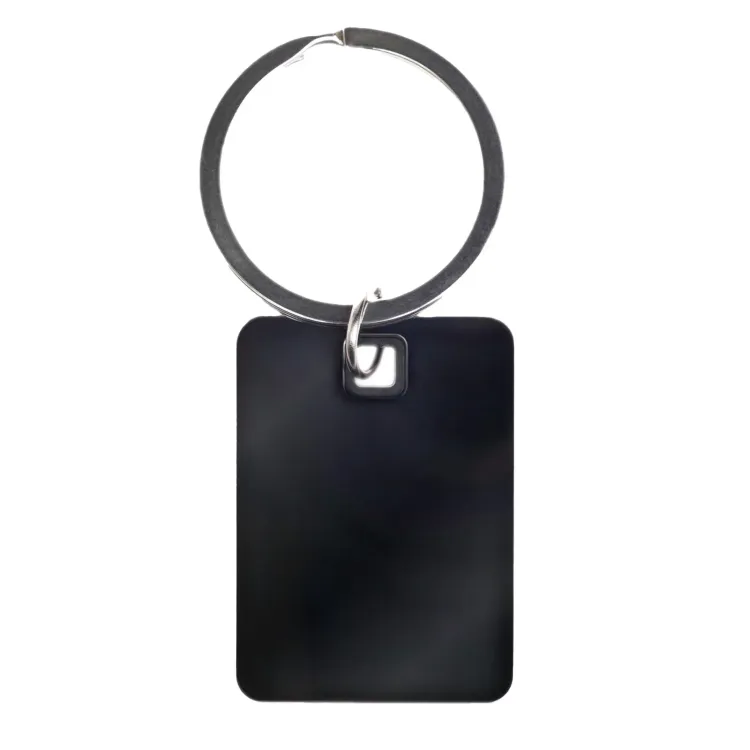 Rectangle Stainless Steel Keytag - Black