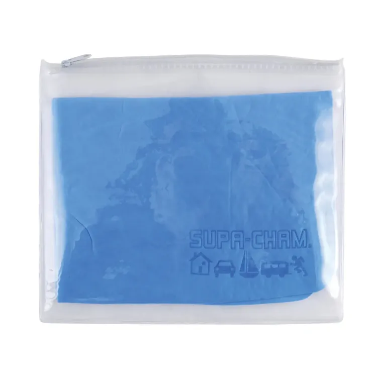 Supa Cham Chamois in Pouch - Clear/Blue