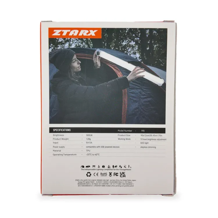 Foldable Camp Light - Back of Box