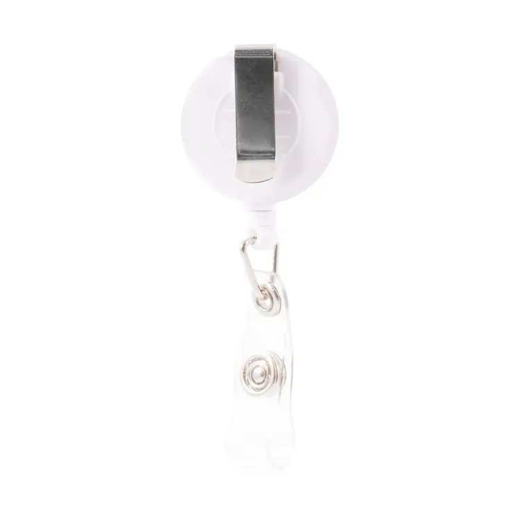 Corfu Retractable Name Badge Holder - Back Pocket clip White