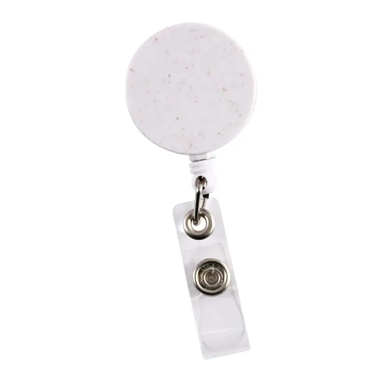 Retractable Badge Holder Wheat Straw - Natural